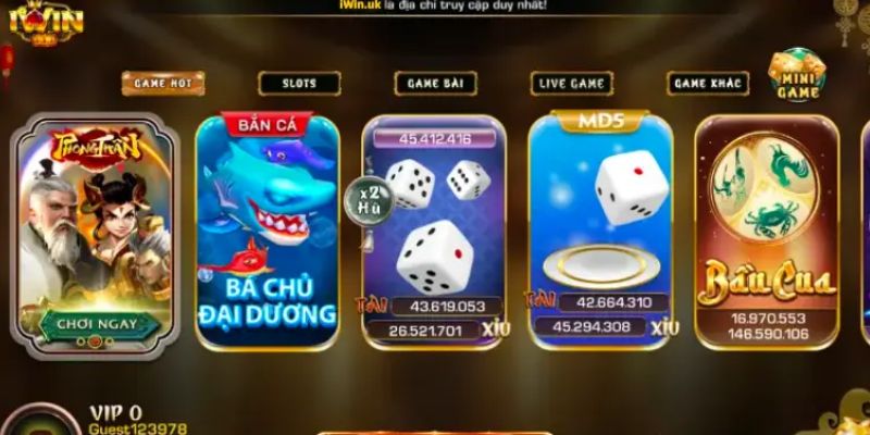 Sảnh chơi bài đổi thưởng hấp dẫn tại cổng game IWIN CLUB